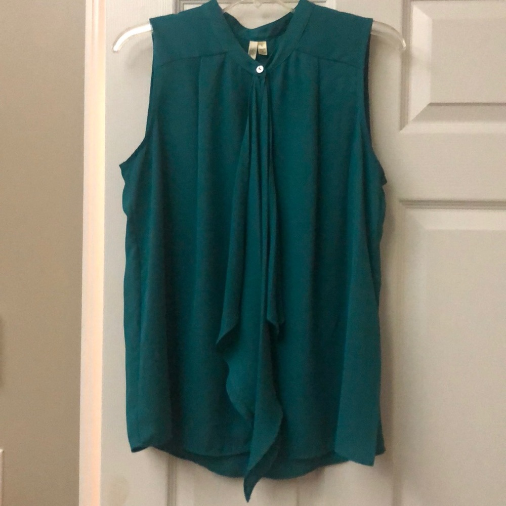 Teal Green Sleeveless Top with Tie